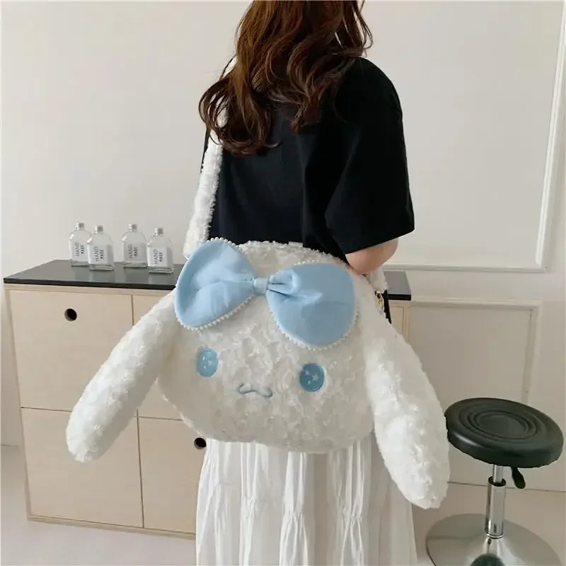 

Новая сумка-кроссбоди для девочек, сумка для учебы, милая аниме-сумка Hello Kitty, вместительная сумка Cinnamoroll, кавайная мультяшная бархатная сумка