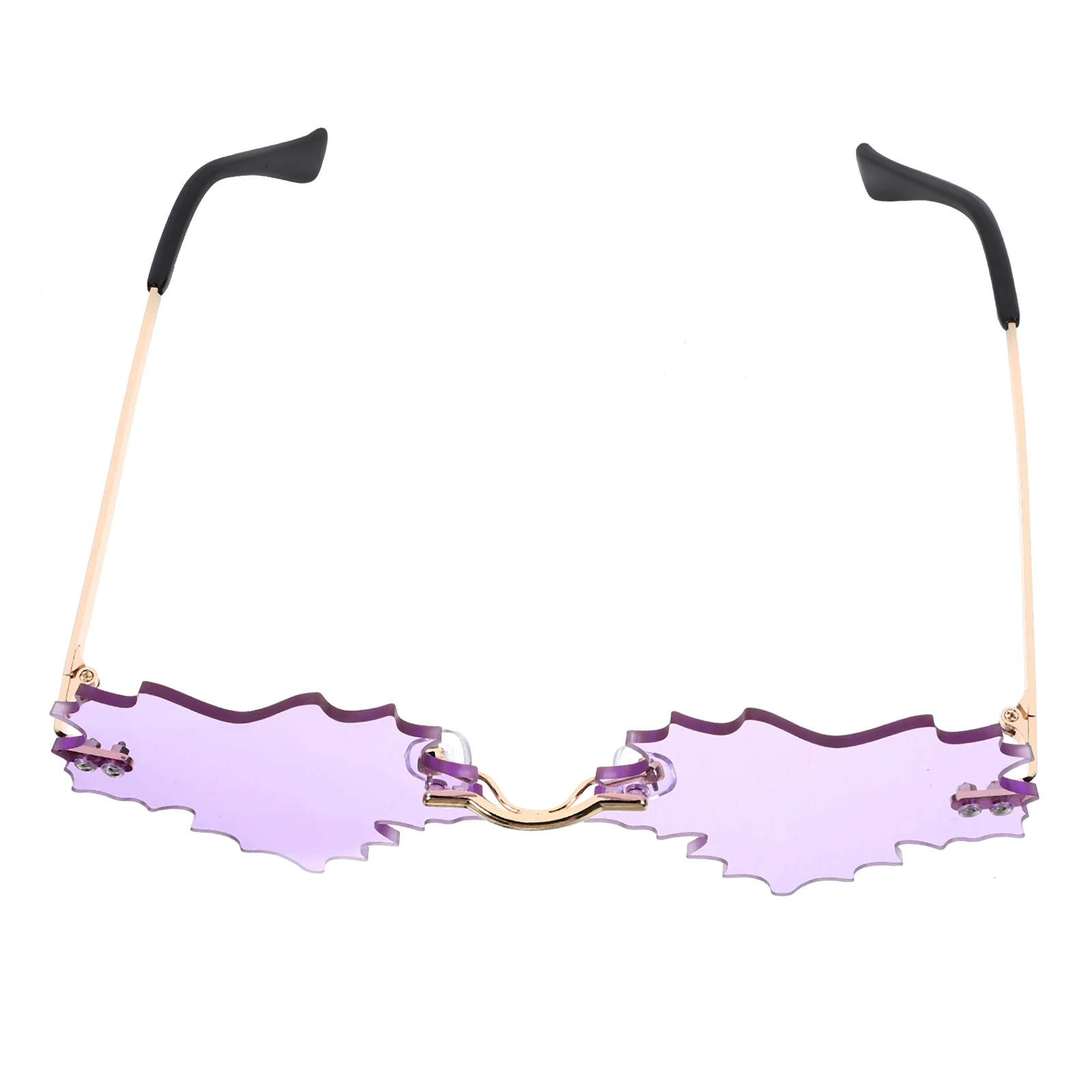 

Leaf Shaped Frameless Sunglasses Fun Party Rave Disco Rimless Colored Glasses for Women 90s Style Trendy Novelty Accessory