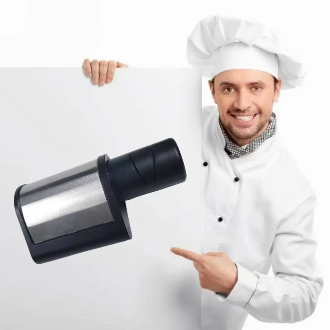 

Chef Knife Sharpener with Protective Cover Electric Sharpener Machine Plug Charging for Quick Sharpening & Polishing