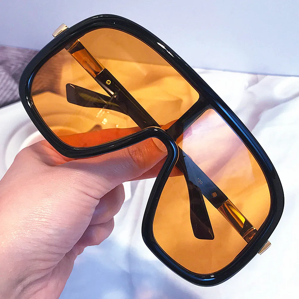 Mode One Piece Shield Sonnenbrille für Frauen Vintage Big Frame Maske Gradient Sonnenbrille Damen Outdoor Driving Shades Uv400 – Detail 9