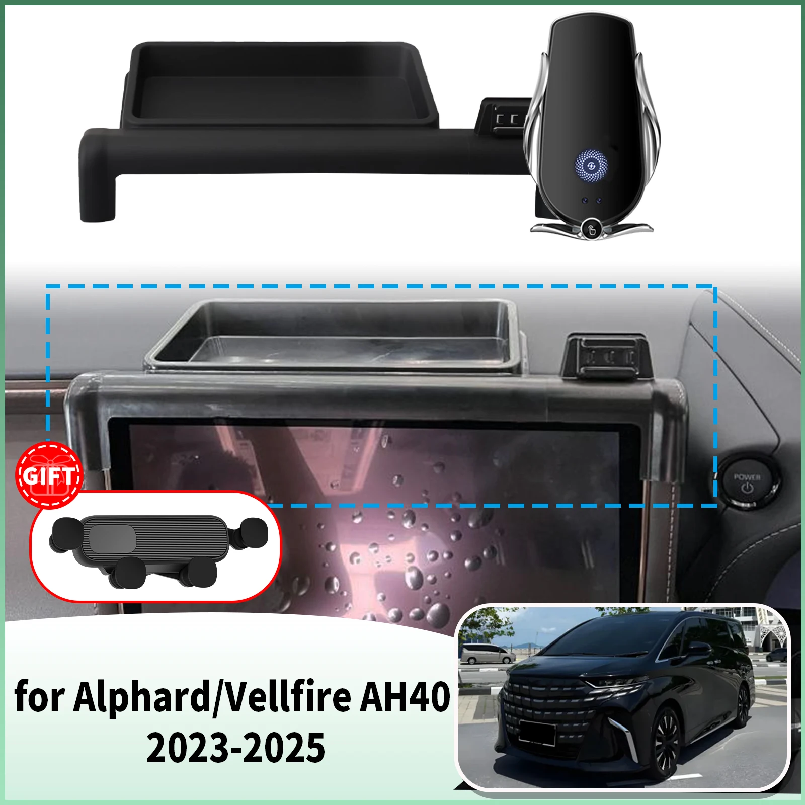 

for Toyota Alphard Vellfire 40 AH40 2023-2025 RHD ​​​​Specific Dashboard Navigation Phone Holder Mount Design Car​​ accessoires