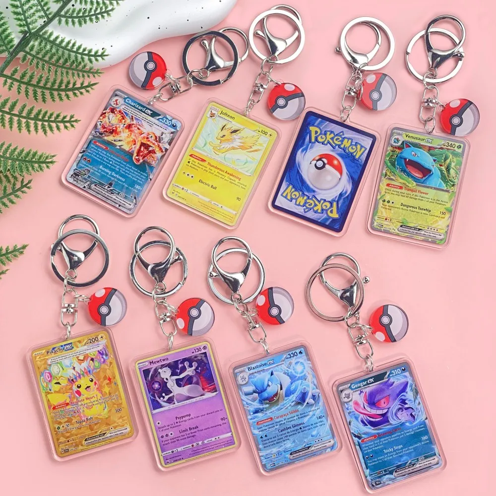 1/43Pcs Pokémon Pikachu Bulbasaur Gold Saint Acrylic Keychain Backpack Pendant Bag Charms Accessories Decoration Holiday Gifts