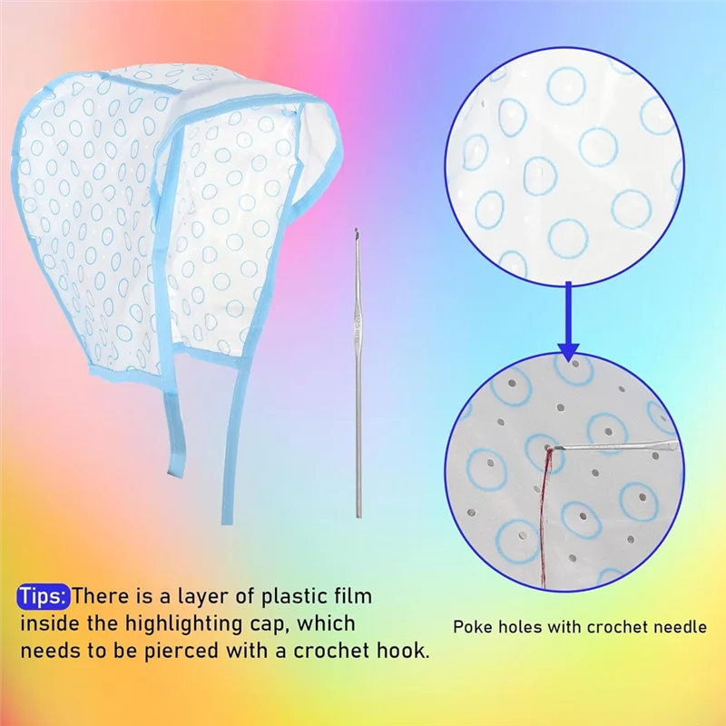 مجموعة صبغ صقيع تلوين غطاء التبييض، قبعات تسليط الضوء على الشعر، مجموعة تسليط الضوء على مع خطافات