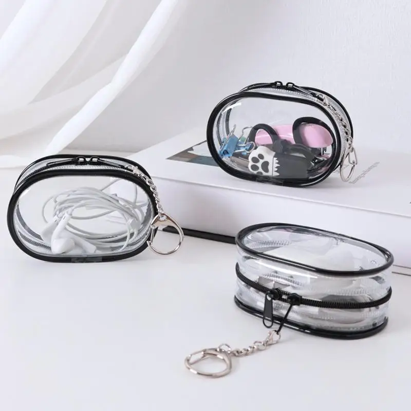 منظم شاحن مقاوم للماء مع سلسلة مفاتيح ، حامل سلك شفاف ، حقيبة سفر ، كابل متعدد الوظائف