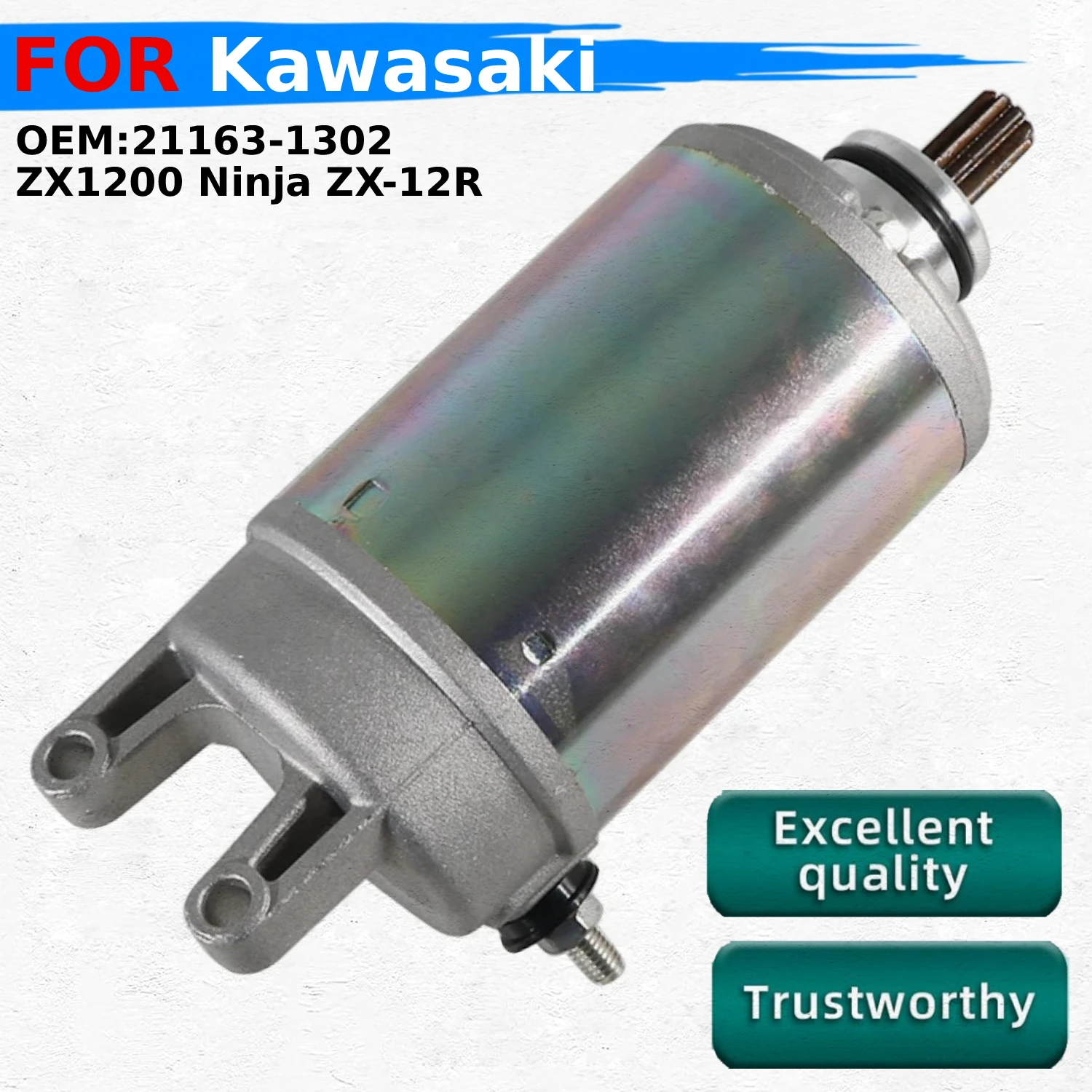 

Motorcycle Electric Starter Motor For OEM:21163-1302 Kawasaki ZX1200 Ninja ZX-12R 2000-2006
