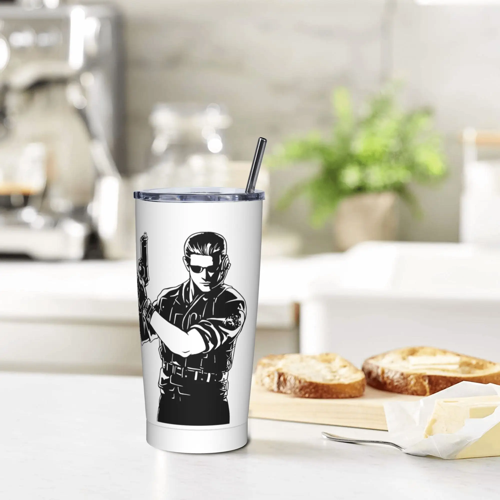 Stainless Steel Tumbler Residents Evils 1 Remake Thermal Mug Albert Wesker Insulated Hot Drinks Mugs Cup Camping Water Bottle view 6