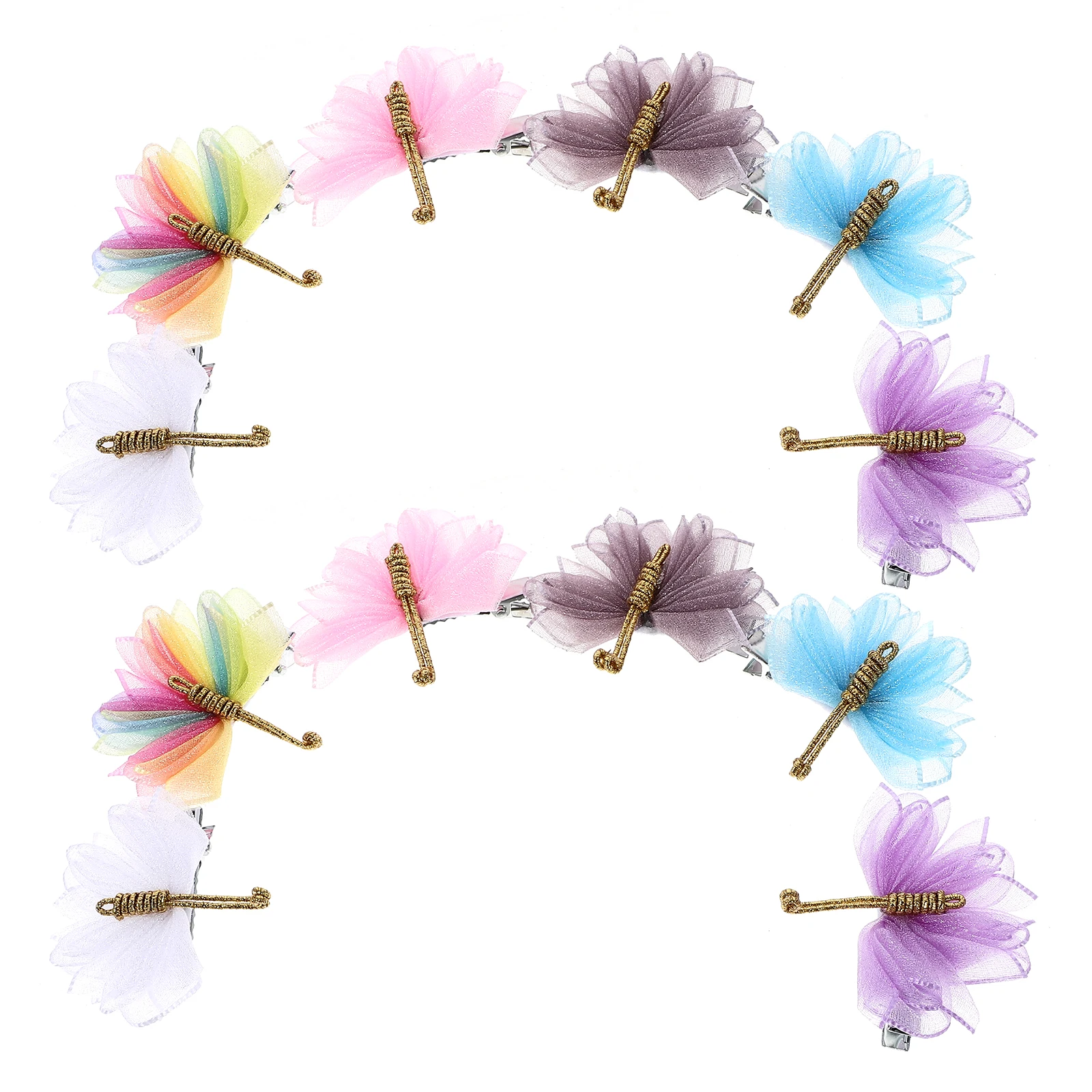 

12Pcs Children Hairpins Pink Purple Blue Gray Colors Girls Butterfly Hair Clips Teens Accessories Summer Hair