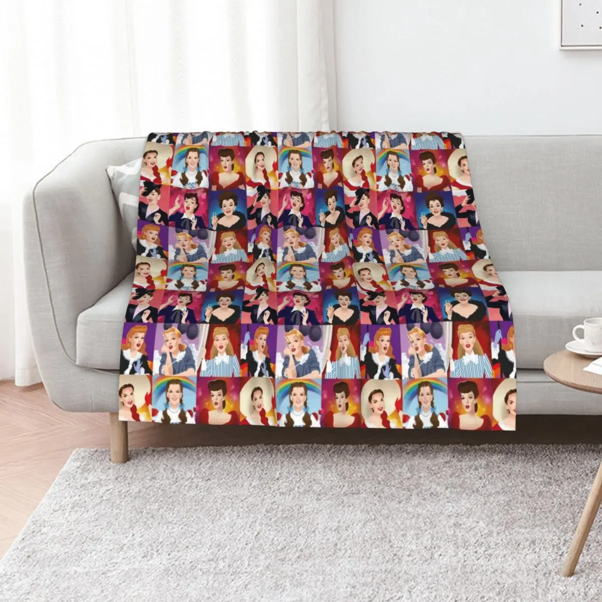 Faces of Judy Throw Blanket Plush Fuzzy Cozy Blanket for Couch Sofa