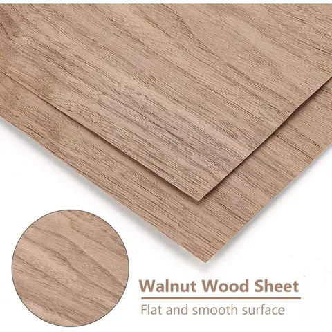 8 Sheets Walnut Wood Sheet 11.8x8.3inch Rectangle Hardwood Veneer Boards for Craft DIY Project 0.4mm Thick