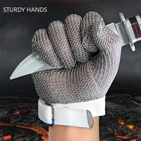 Steel Wire Metal Mesh Gloves Safety Anti Cutting Wear Resistant  Kitchen Butcher Working Gloves Garden Protective