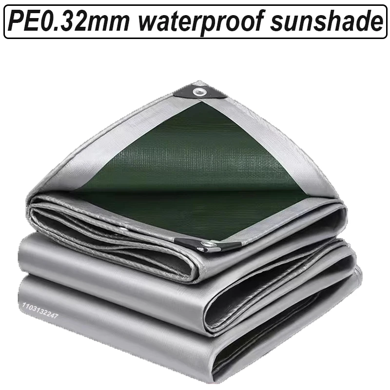 

0.32mm PE tarpaulin rain cloth outdoor garden plant shed boat car truck awning waterproof shade sail pet dog roof cover 2x2m3x5m