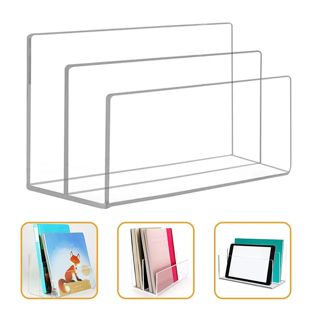 acrilico file folder organizer rack para mesa slots 01