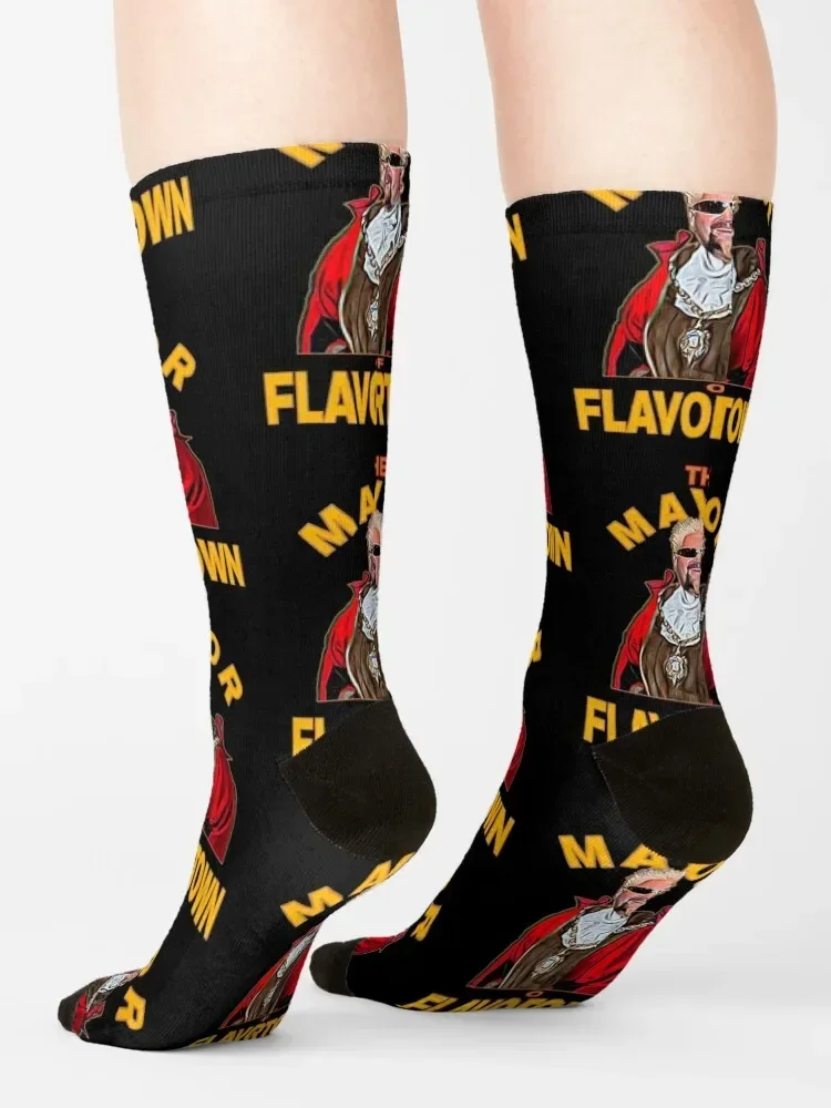 Calcetines de invierno de lujo para hombres y mujeres, calcetines de Guy Fieri para fanáticos, talla Mayor de Flavortown, Argentina, nuevo