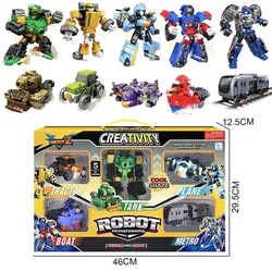 Korea Anime Holle Airplane Train Tank Transformation Plastic Carbot Robot Action Figures Education Gifts Boy Kids