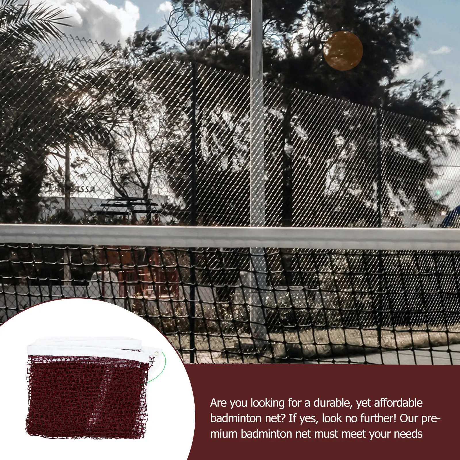 

Compact Lightweight Portable Badminton Net Standard Size Quick Setup Sturdy Sports Net for Outdoor Beach Lawn Volleyball