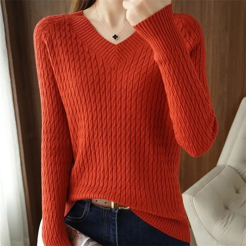 女性セーター秋冬 V ネックニット長袖ルーズカシミヤセータープルオーバー女性安い品質ジャンパーニットトップス