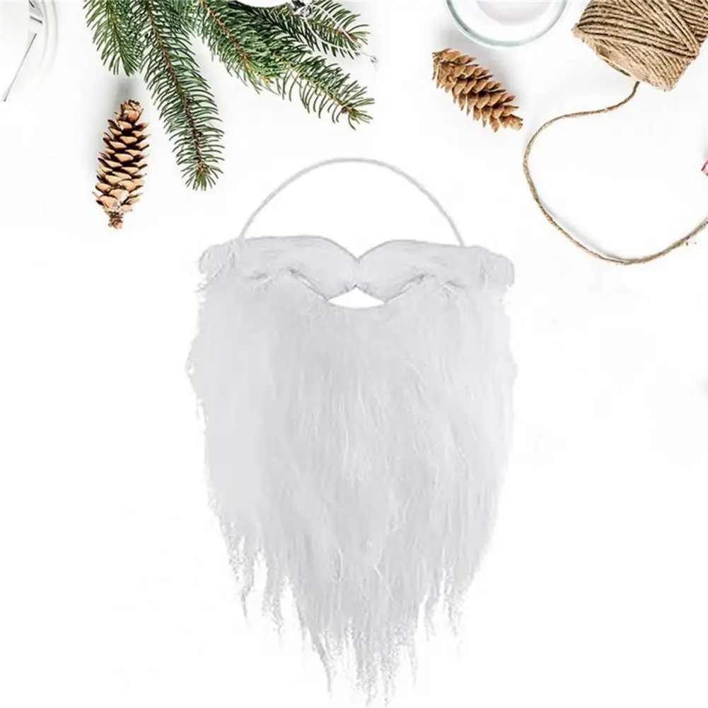 Fluffy Santa Beard Curly Santa Beard Realistic Curly Fluffy Santa Claus Beard Soft Elastic Band for Adults Kids for Christmas