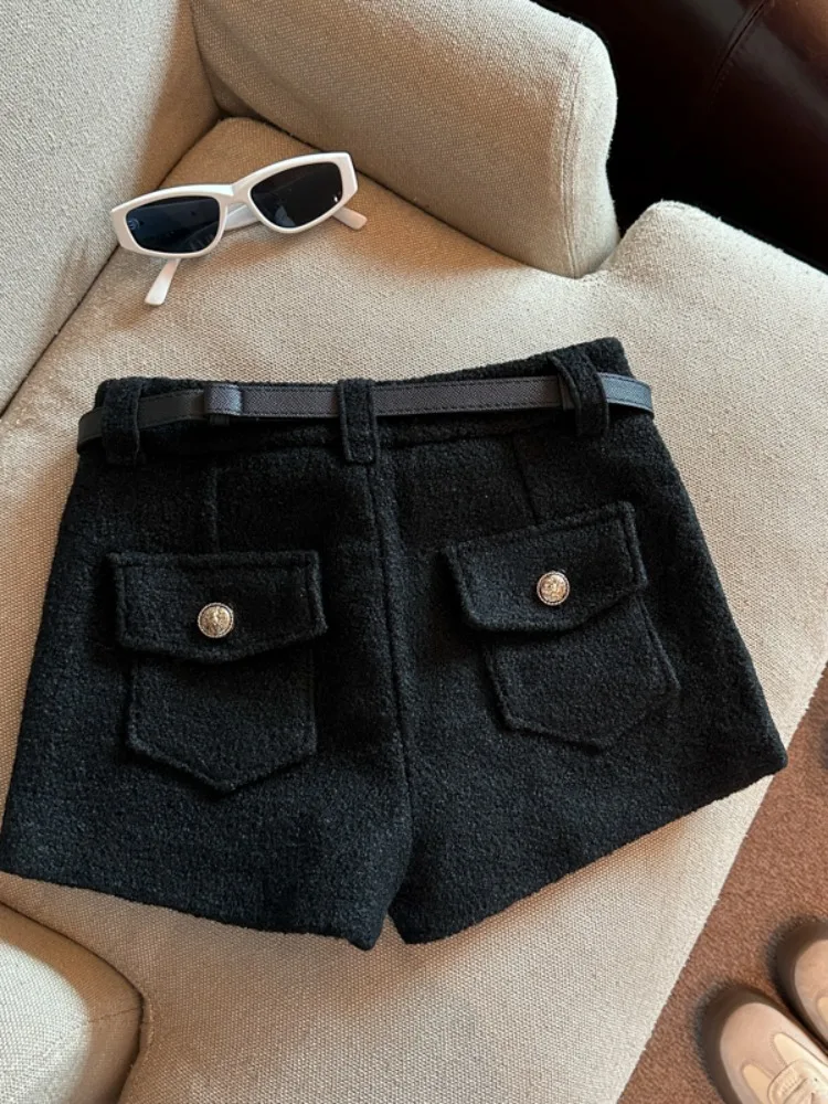 ハイウエストウールオートパンツ ブーツカットパンツ スリミングデザイン 秋冬暖かいパンツ 通勤 スレカラー ストレートレッグ