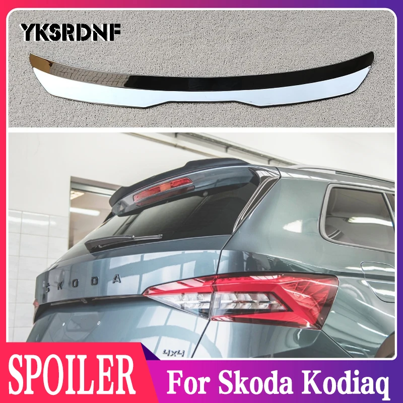 For Skoda Kodiaq Mk1 Sportline 2016- / RS 2019- Car Rear Roof Spoiler Wing Rear Trunk Roof Spoiler Cap Car Tail Wing Decoration