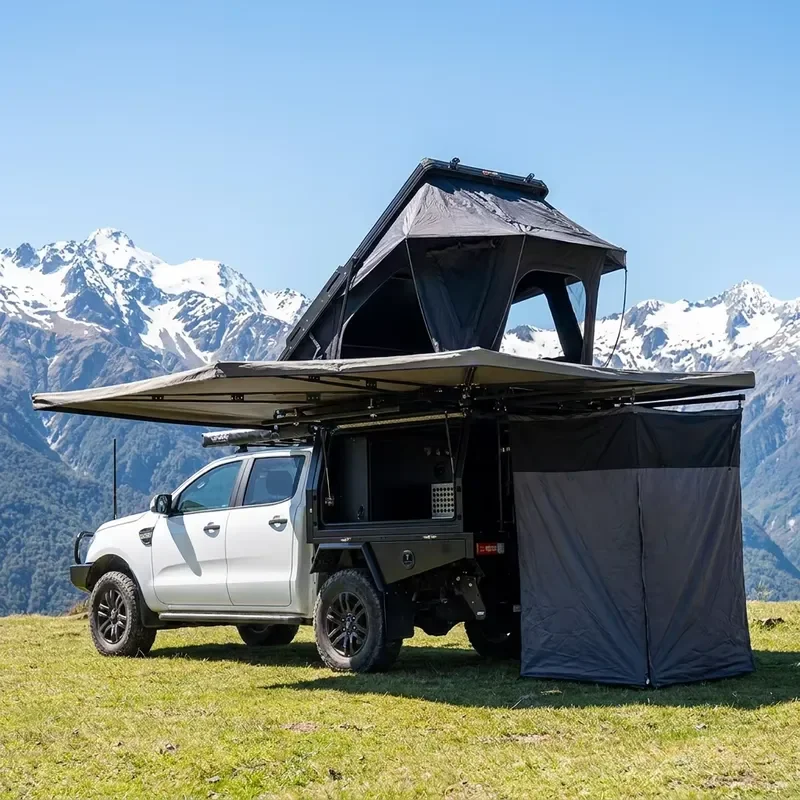 Wholesale Hard Shell Aluminum Car Roof Top Tent Canvas Fabric Four-Season Quick Automatic Opening Extended X Hinge Wedge