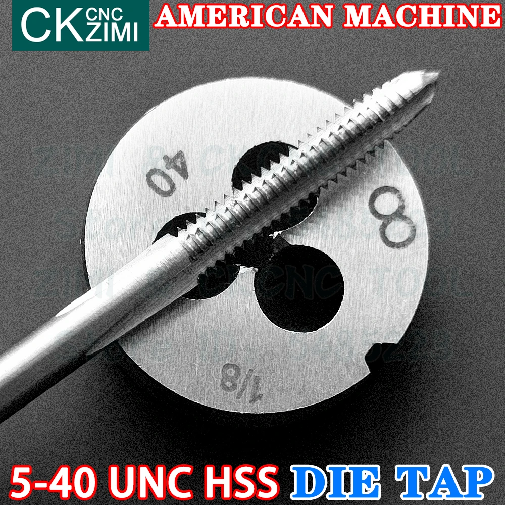 5-40UNC 5-40 UNC HSS مستقيم مقبض الأمريكية القياسية آلة يموت الحنفية عالية السرعة أسلاك الفولاذ التنصت على الحفر جولة يموت المعادن