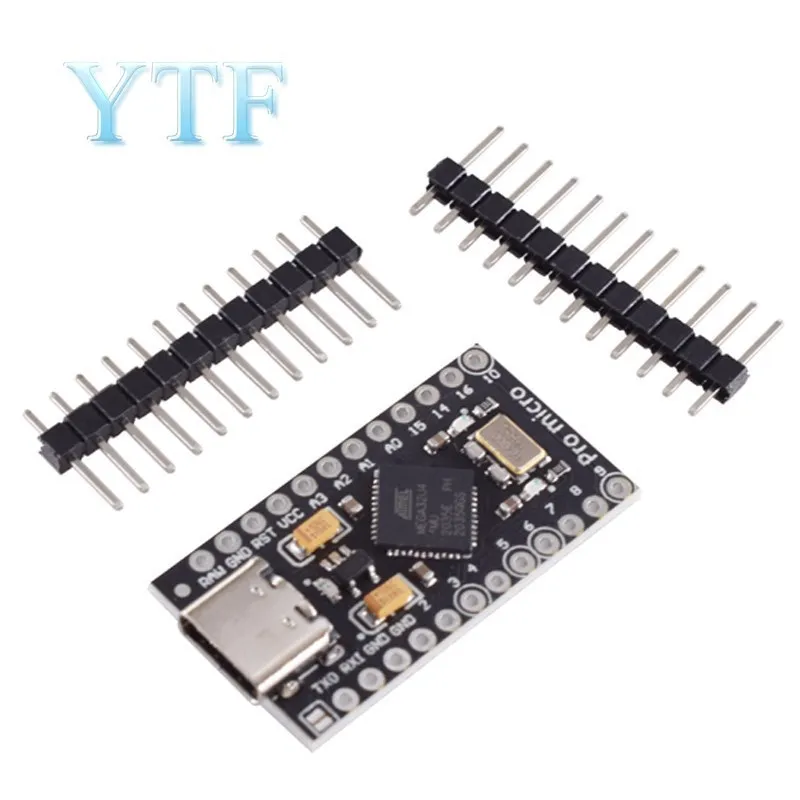 Pro Type-C USB With the bootloader  ATmega32U4 5V/16MHz  Module controller  for arduino With 2 Row Pin Header  