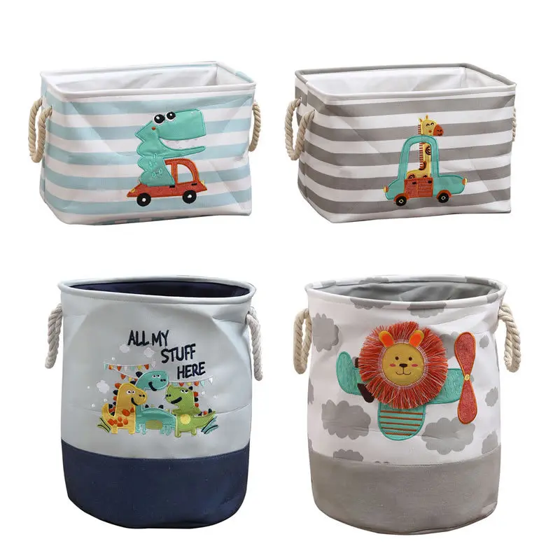 Children'S Plush Doll Storage Basket With Large Capacity Baby Doll Folding Storage Bucket