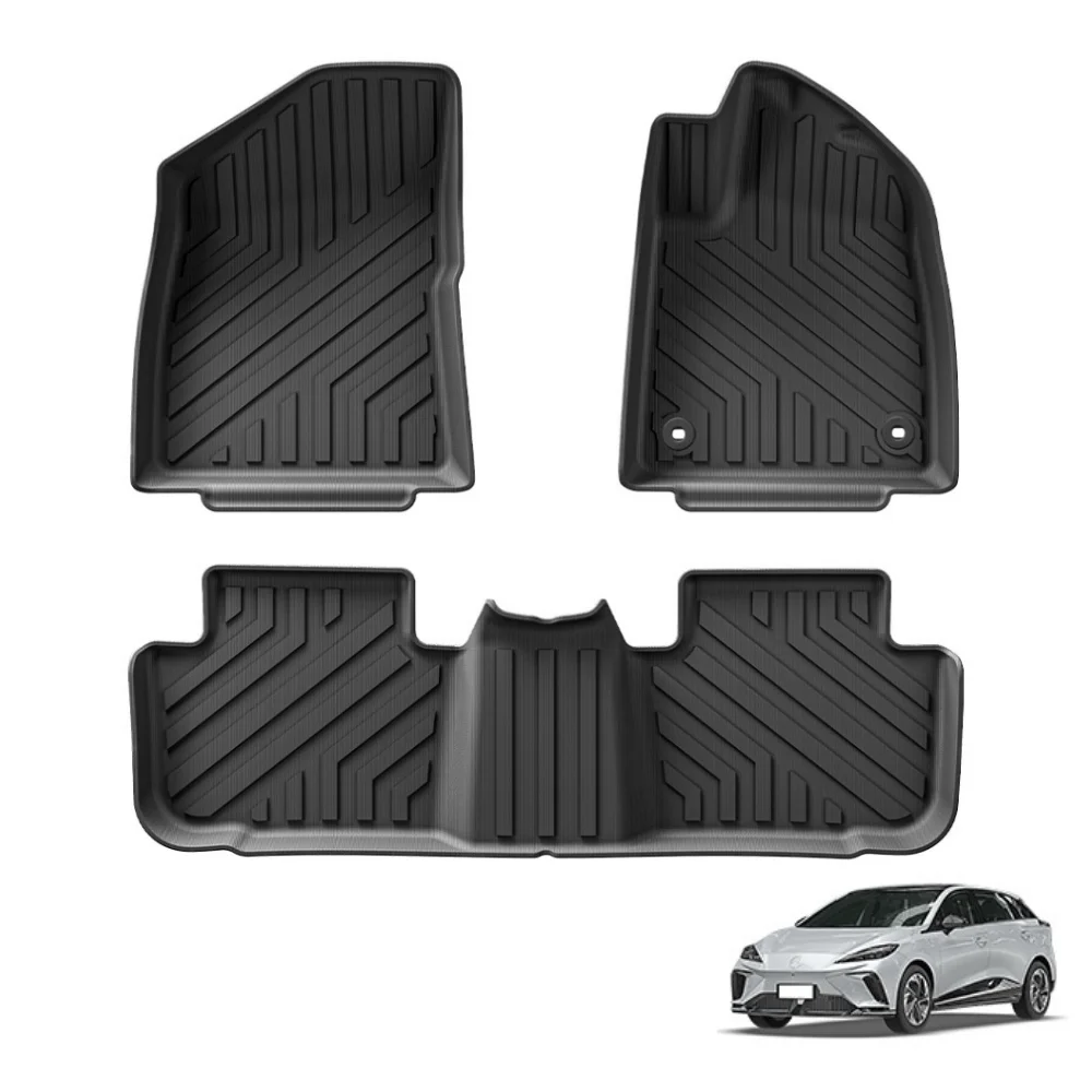 LUCKEASY RHD for MG 4 MG4 EV 2022-2024 Car Floor Mats Trunk Pad TPE 3D Foot Pad All Weather Right Hand Drive Black