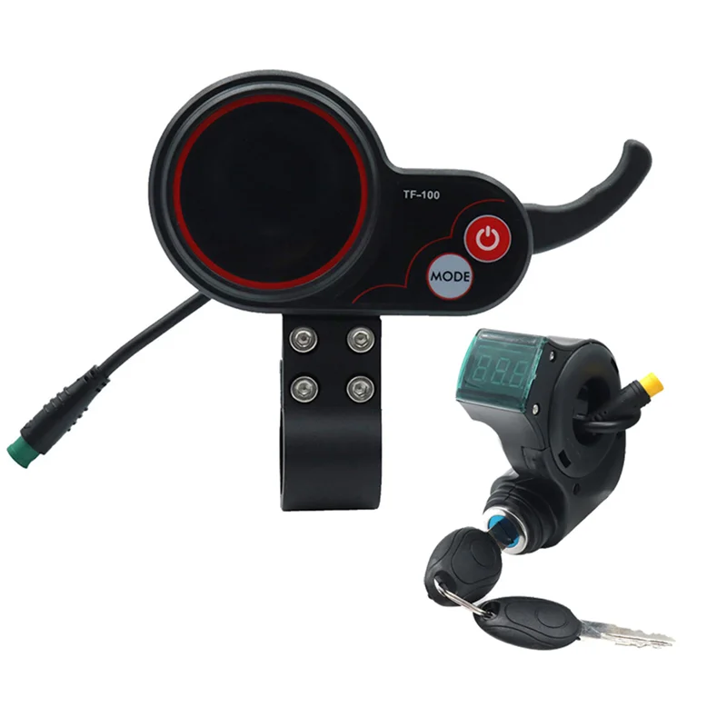 TF-100 Display Dashboard 5Pin+3PIN Ignition Lock Key Scooter Skateboard Speedometer for Kugoo M4 Electric Scooter Parts