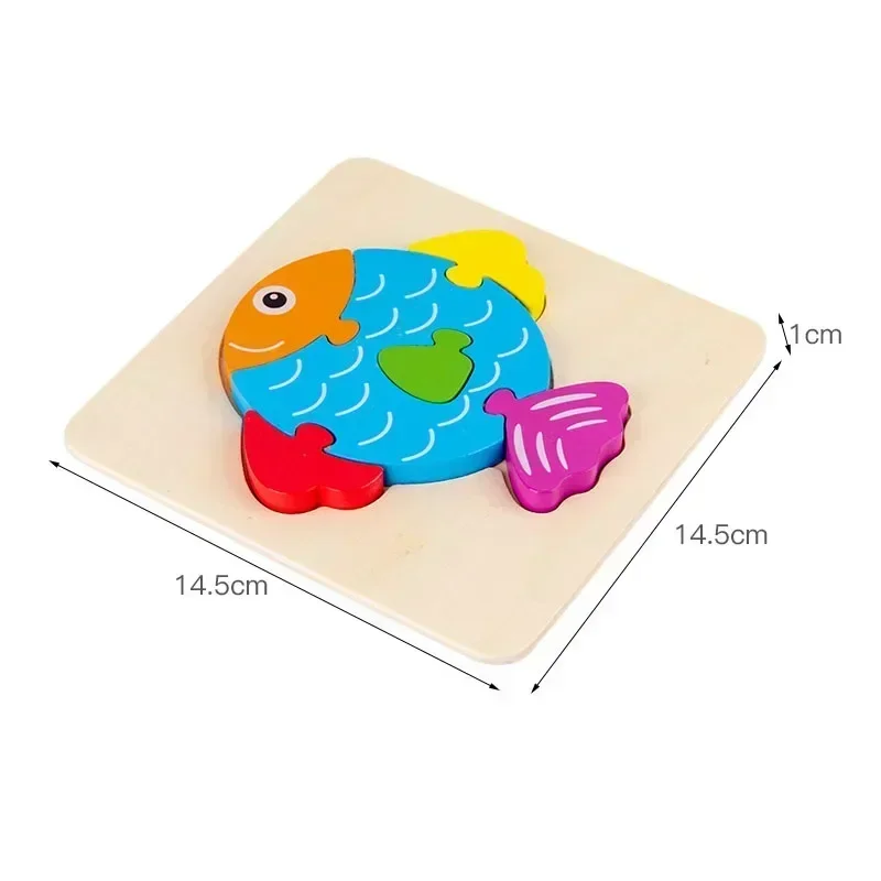 Colorido 3D Cartoon Animais Jigsaw Puzzle para Crianças, Montessori Jogos, Brinquedos Educativos De Madeira Para Crianças