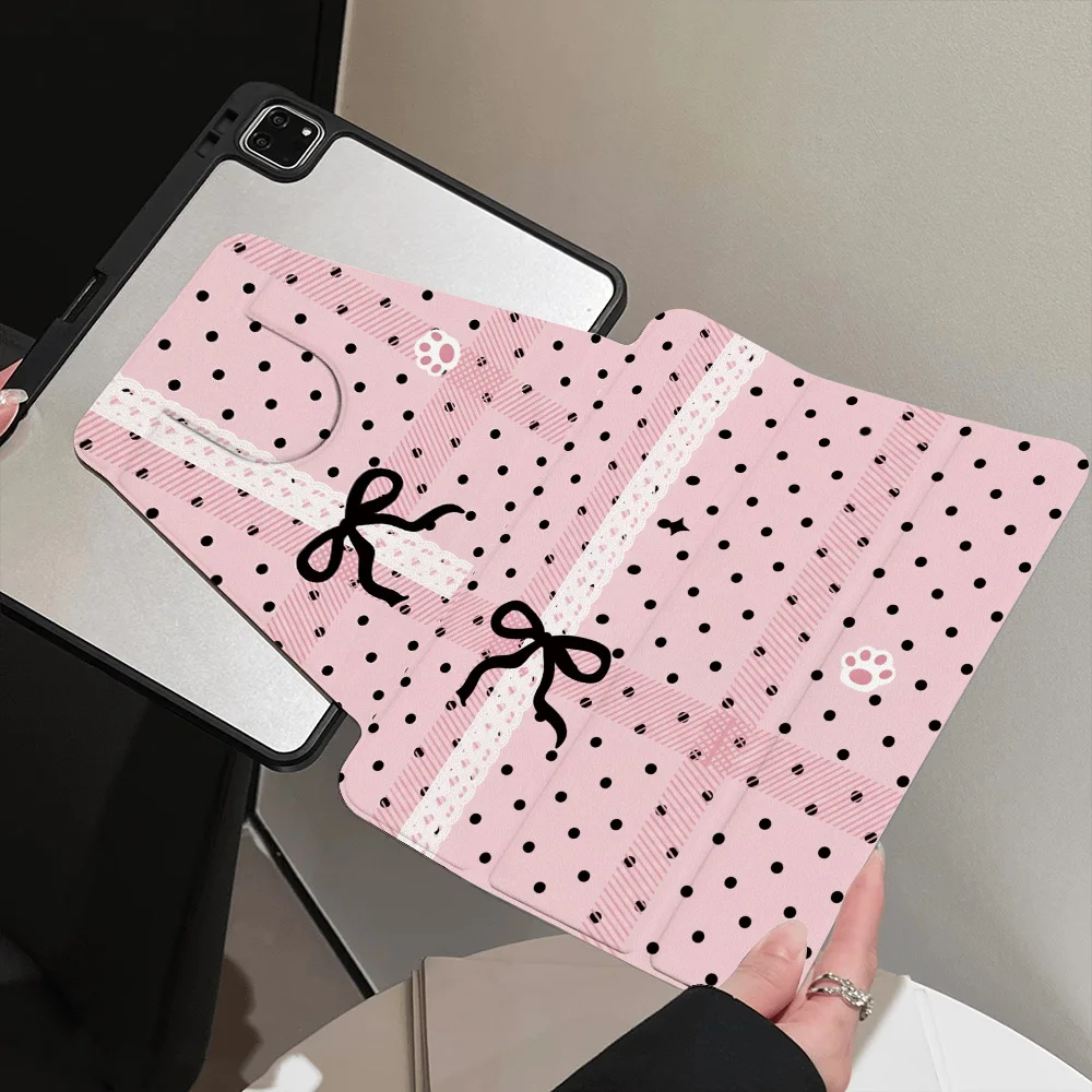 Purely Kawaii Girl Style 720° Rotating Acrylic Tablet Case for iPad Air 11 13 2026 mini 7 2024 8.3inch Pro 11 13 Air 13 11 2025