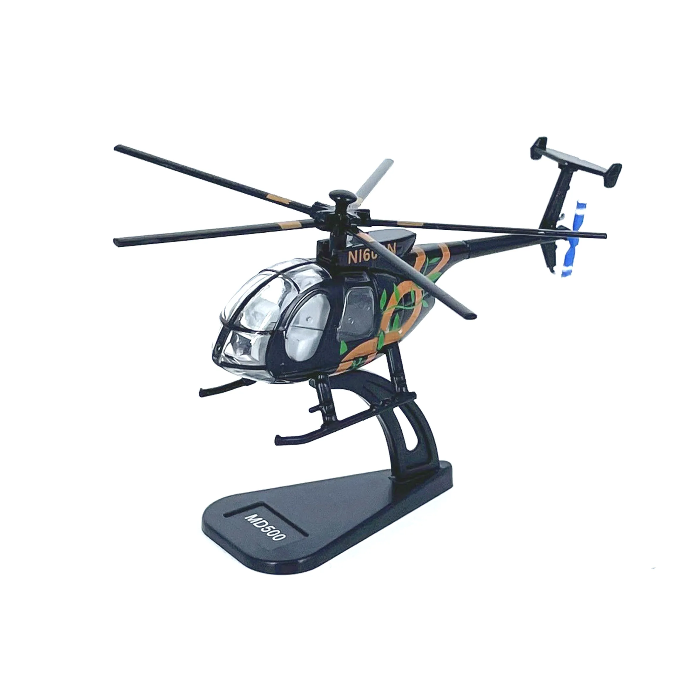 

Малая масштабная модель вертолета MD500 в масштабе 1:100, готовая модель продукта из сплава