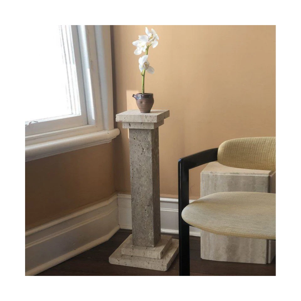 &d FURNITURE cena hurtowa mebli do salonu, stoliki kawowe, wysokie marmurowe stoliki kawowe w kształcie kolumny