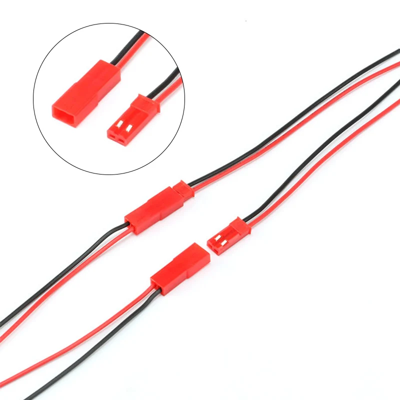 

20 шт. разъемов JST (штекер и гнездо) с кабелем, 2-контактные соединители-терминалы для DIY-проектов