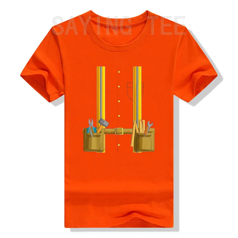 Bauarbeiter-Halloween-Kostüm für Männer, Jungen und Mädchen, T-Shirt, Y2k Bauarbeiter-Grafik-Bekleidung, Weiches Baumwoll-T-Shirt – Detail 14