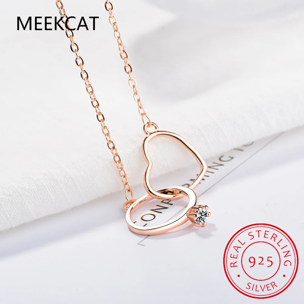 

Серебряное колье 925 пробы с переплетающимися кольцами, изящное позолоченное колье-чокер с подвеской для женщин, подарок на День святого Валентина или День матери