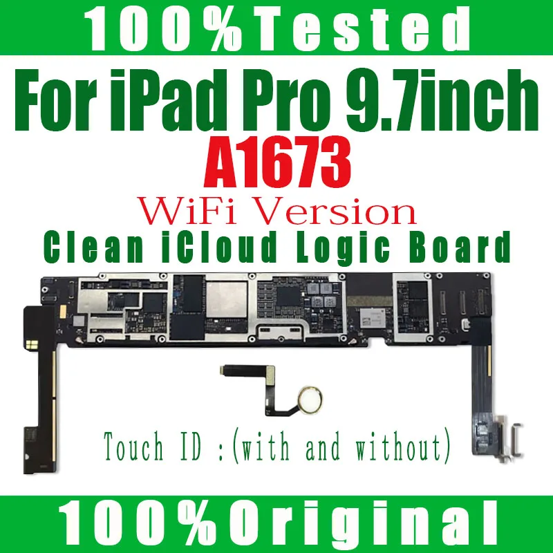 

A1673 WIFI Version For IPad Pro 9.7 inch Motherboard Logic Boards Original Clean iCloud NO ID Account With IOS Full System