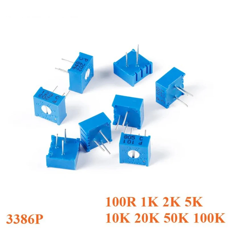 10 Stuks 3386P 3386 Trimmer Potentiometer Variabele Weerstand Cermet Trimpot 100r 1K 2K 5K 10K 20K 50K 100 Ohm 101 102 202 502 103