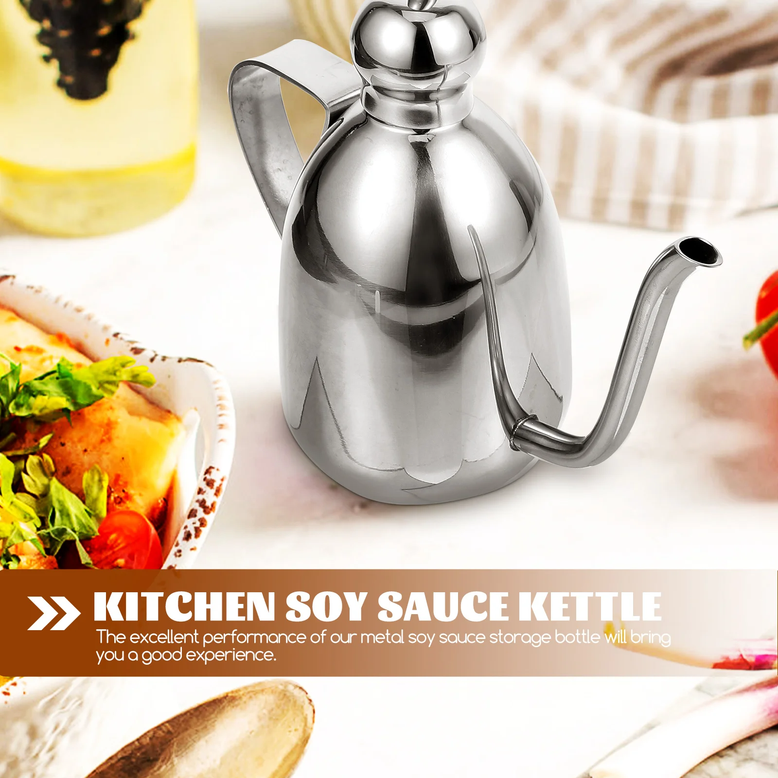 

Stainless Steel Cooking Oil Dispenser Pot 0 35L Drum Shape Soy Sauce Can Dispenser Bottle for Kitchen Home Bar Hotel Restaurant