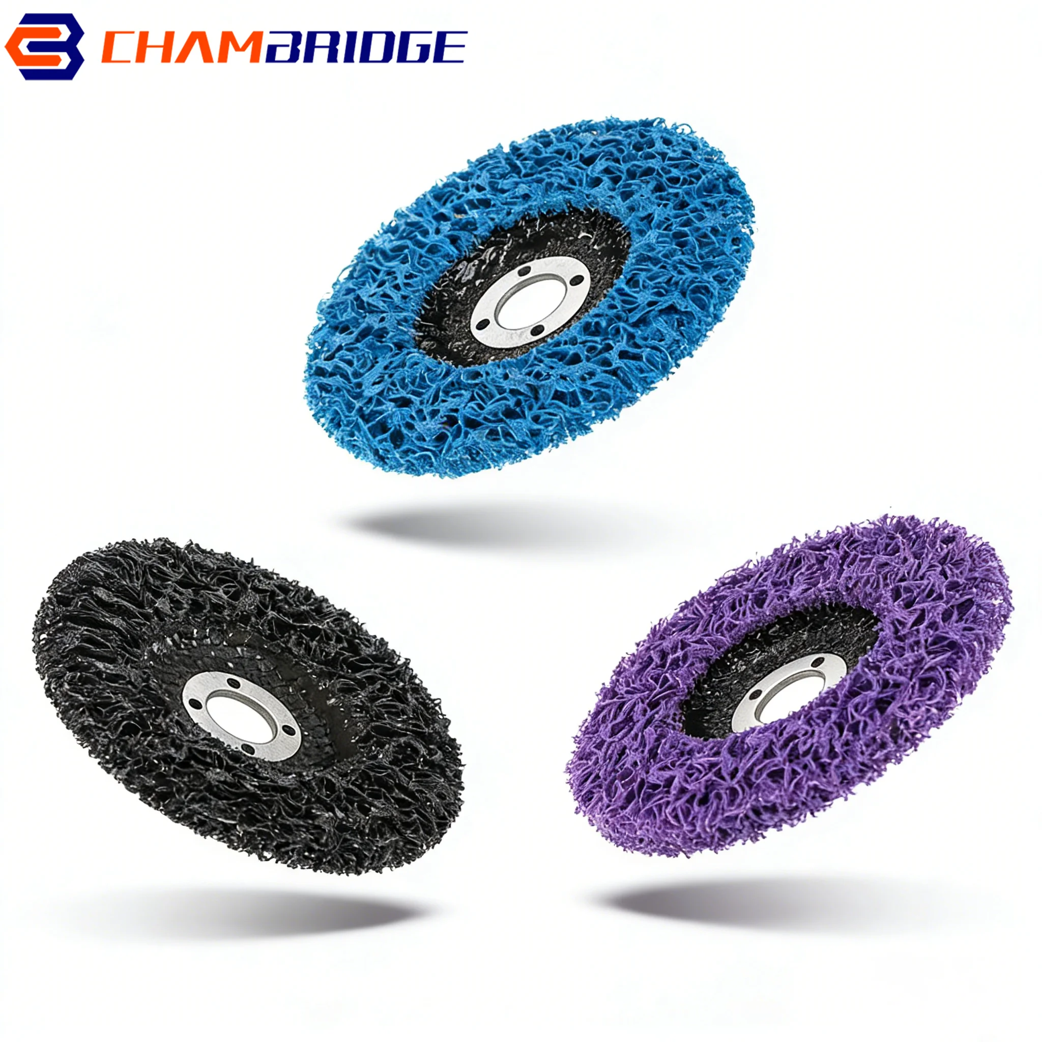 

4-5" Coral Disc Poly Strip Disc Poly Abrasive Strip Discs - Purple/Black/Blue Clean Wheels for Angle Grinder Paint Rust Removal