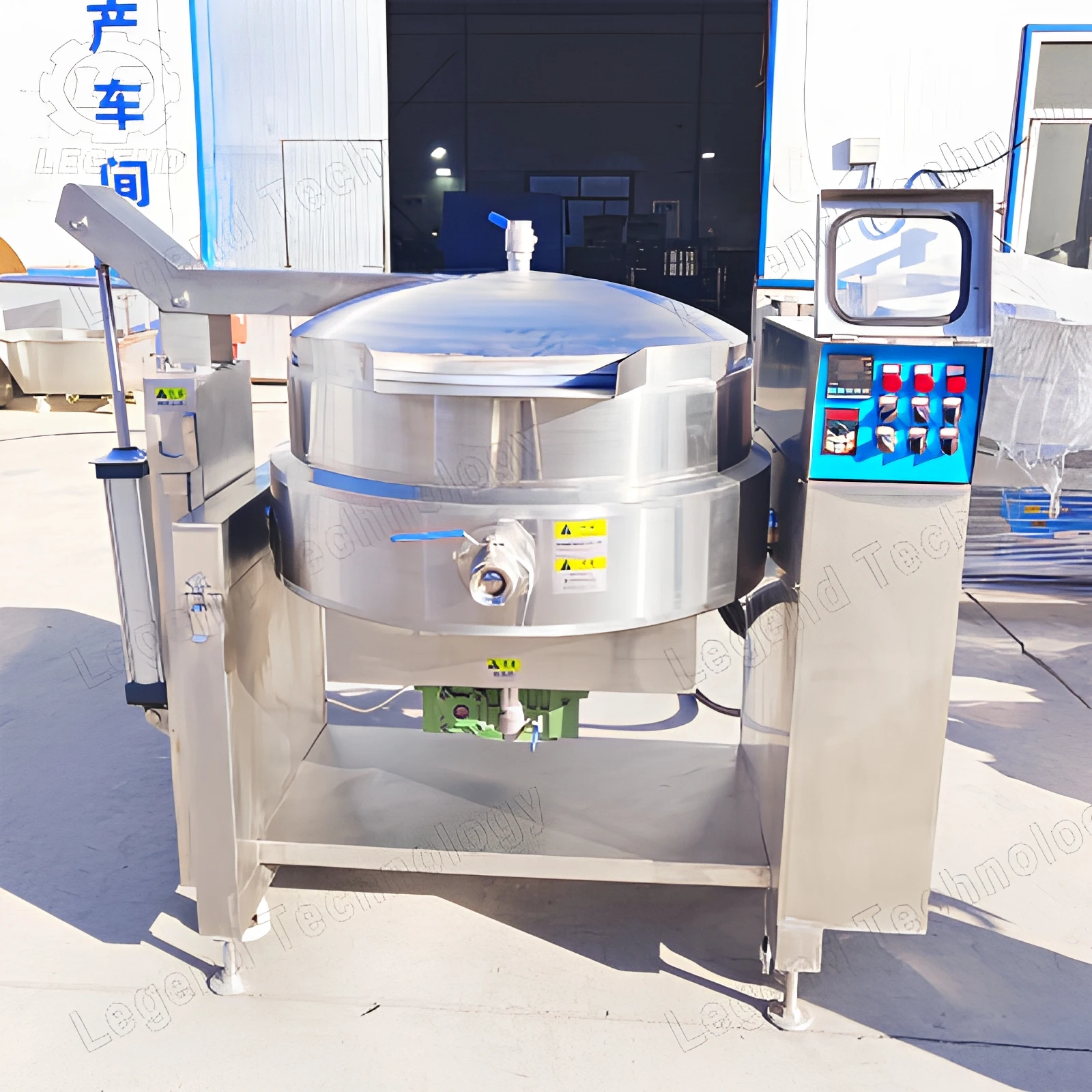 CE Heavy Duty 6mm/8mm Thick Bottom Planetary Stirring Jacketed Kettle | 200°C High Temp Cooking Pot For Moon Cake Filling, Milk