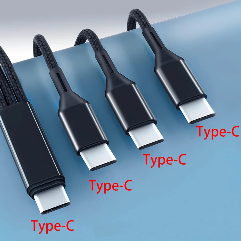 short 3 in 1 USB C to USB C Multi 3 in 1 Type C to 3 Type C Port Charger Cord,5V 2A Fast Charging Cable for 3 Mobile Phones 20cm