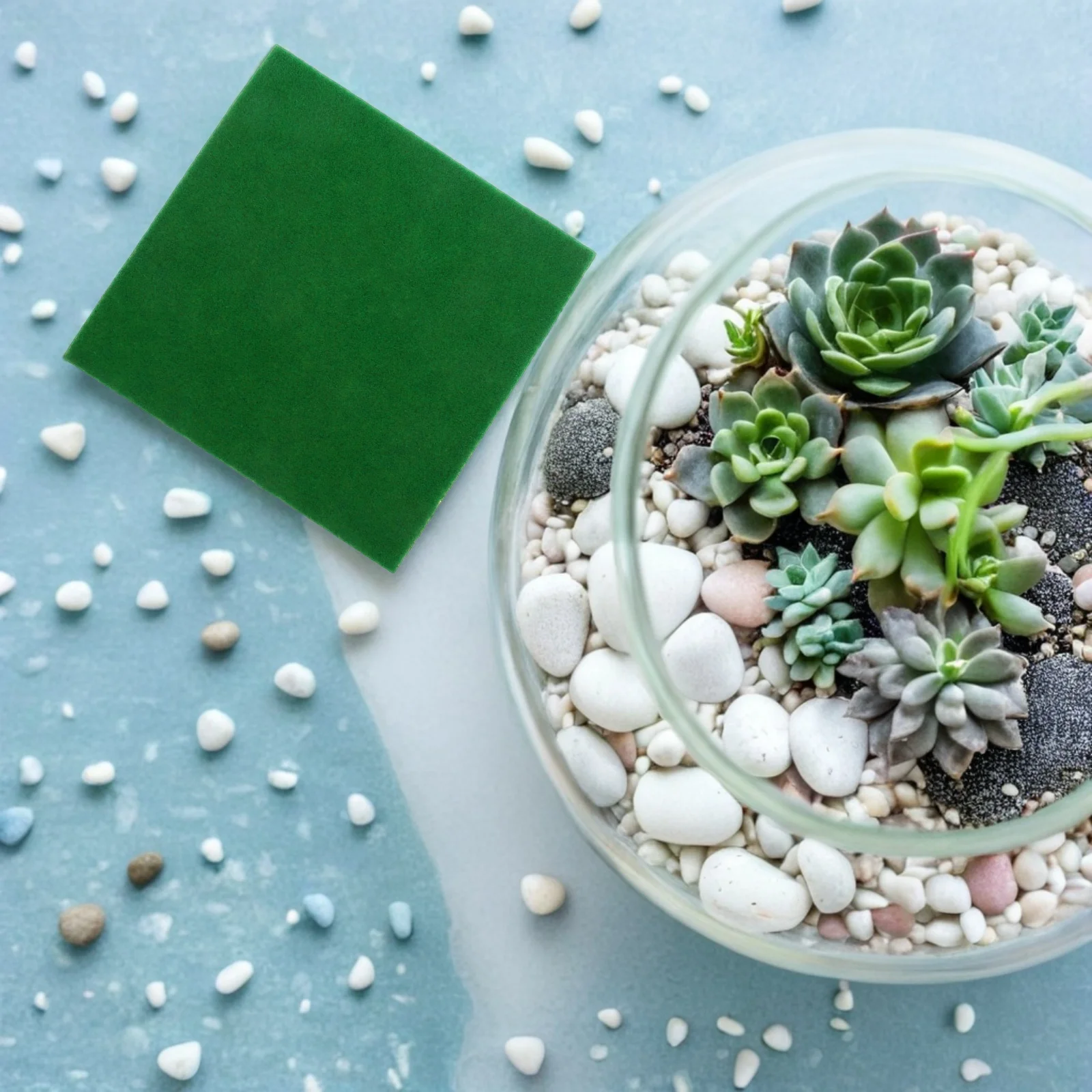 10 pçs artificial musgo relvado realista falso tapete de grama para diy mini jardim fadas gramado quadrados micro paisagem relvado artesanato