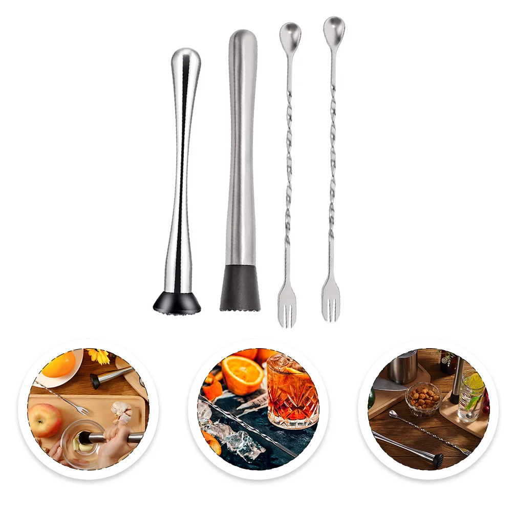 

1Set Cocktail Tools Set Stainless Steel Bar Tools Long Lasting Cocktail Accessories Party Bartender Supplies