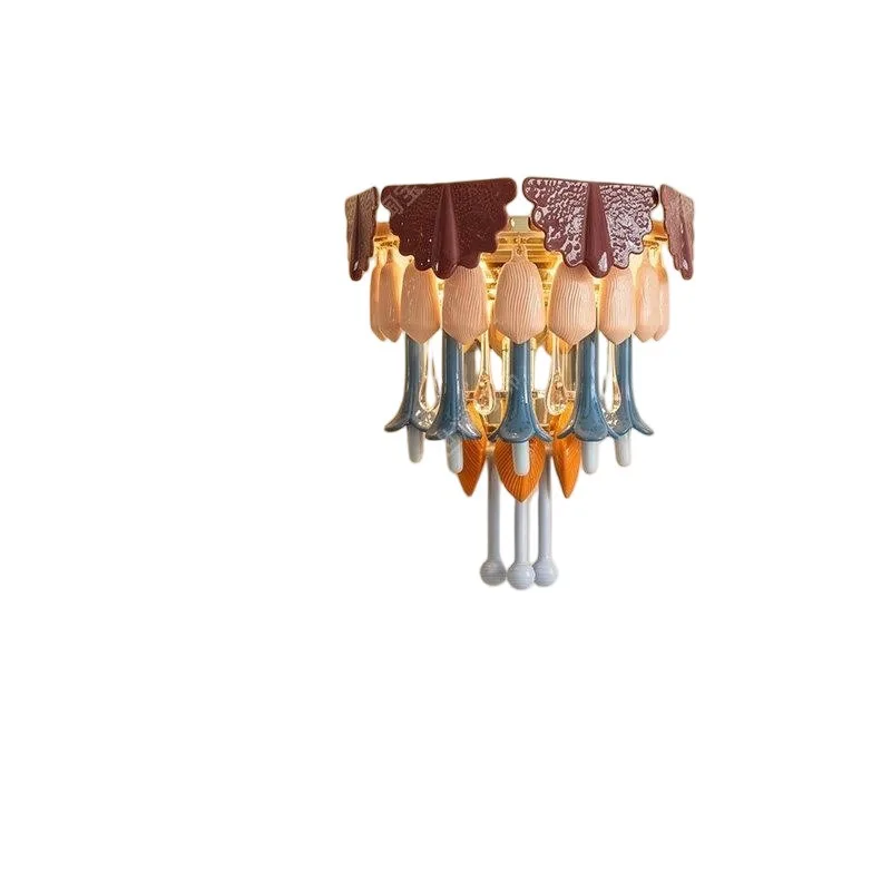 French pastoral living room wall lamp creative personality corridor aisle decorative wall lamp