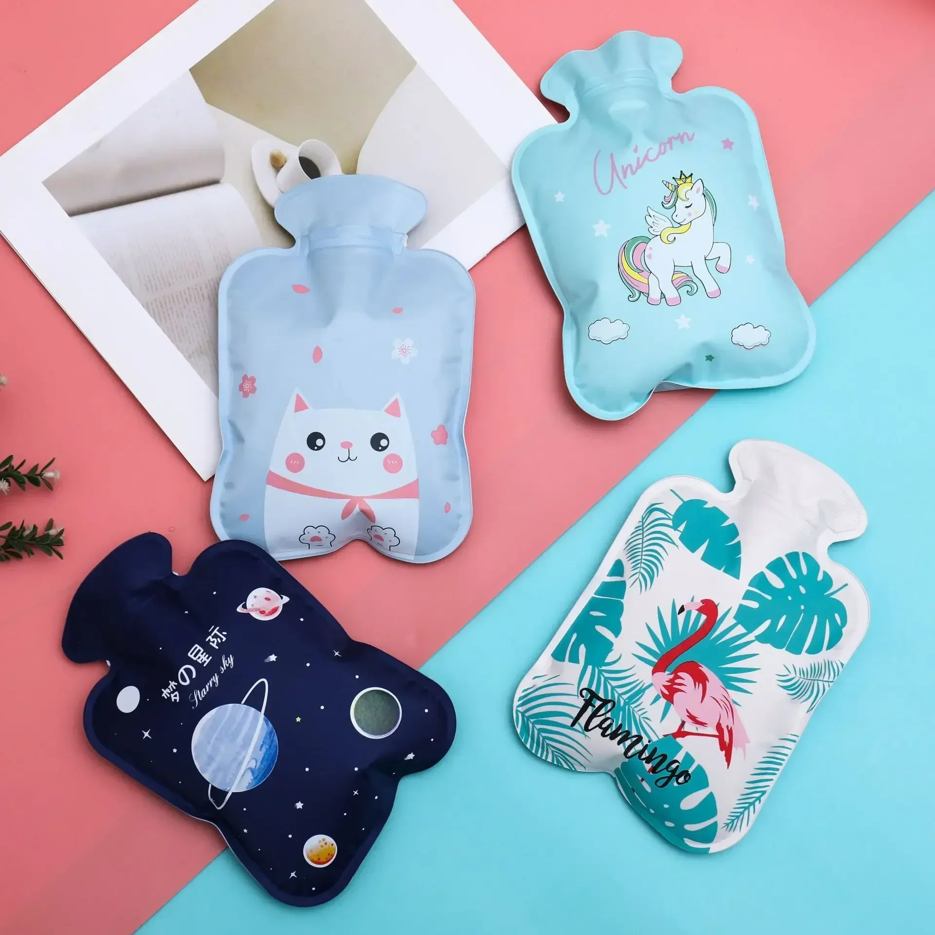 Reusable Cute Hand Warmer Hot Water Bag Heat Warm Cartoon Hot Water Bottle Water Filling Keeping Coldproof  Small Soft