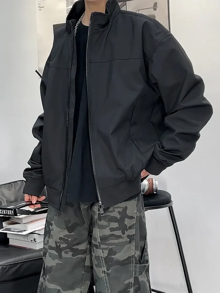 

Bla ort Pilot Jaet Men's Autumn American Retro Hardman Cleanfit Workwear Coat Loose Fit Casual Sle Zipper Closure