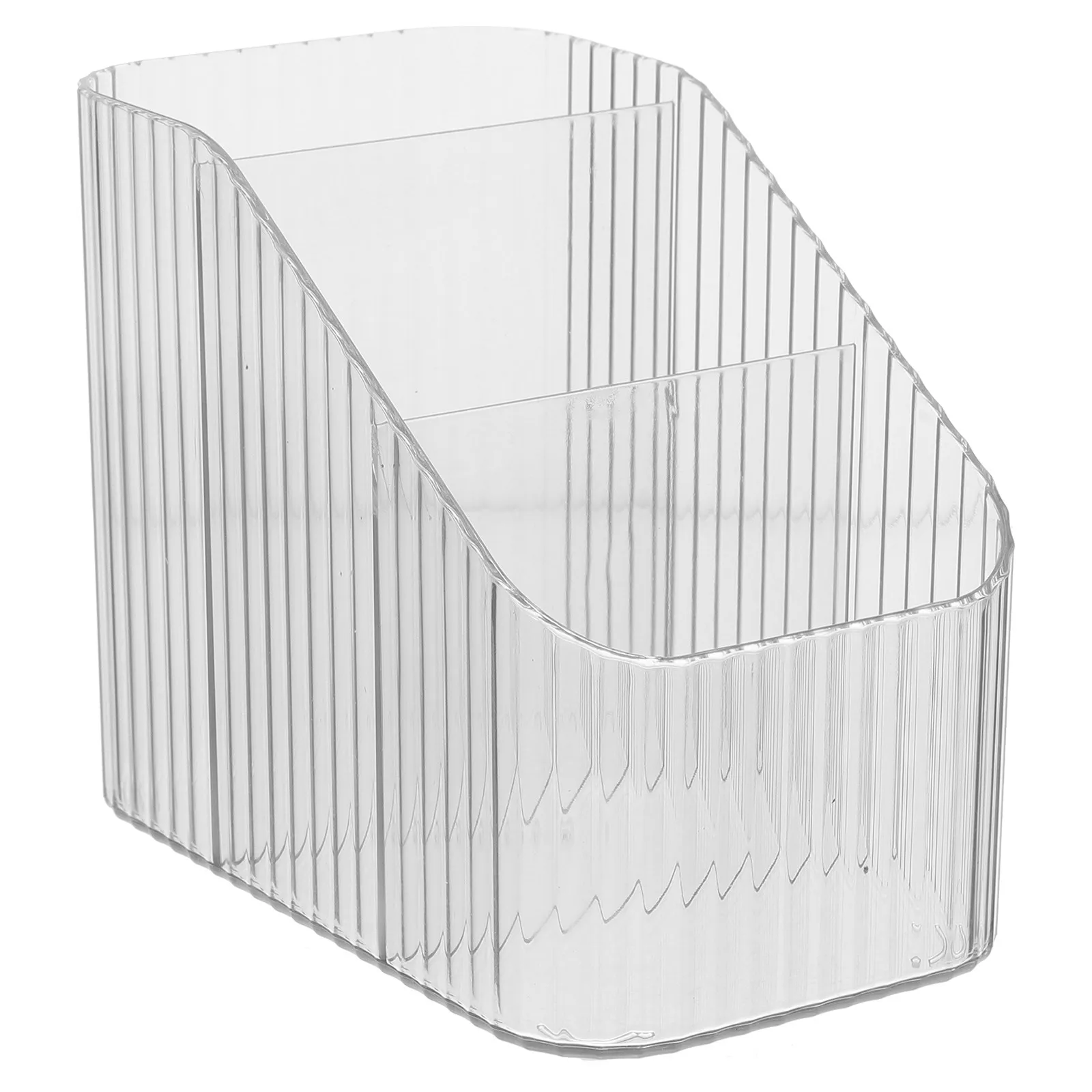 Premium Thickened Pet Multi-Grid Desktop Organizer 3-Compartment Pen Holder Stationery Storage Box for Office Home Vanity Makeup