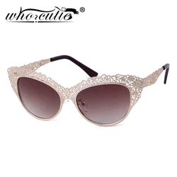 Cat Eye Sunglasses Women Baroque Flower Hollow Metal Frame 2025 Brand Designer Vintage Retro Cateye Sun Glasses Lady Shades S086
