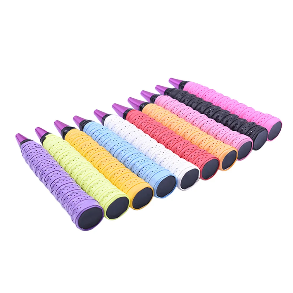 

10Pcs Breathable Tennis Overgrip Sticky Sweatband PU Anti-Slip Sweat Absorption Racket Tape Badminton Grip